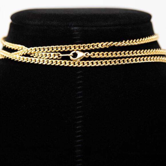 Vtg Butler Fifth Avenue Rhinestones & Enamel Gold Tone Necklace 32" Chain Locket - Picture 3 of 12